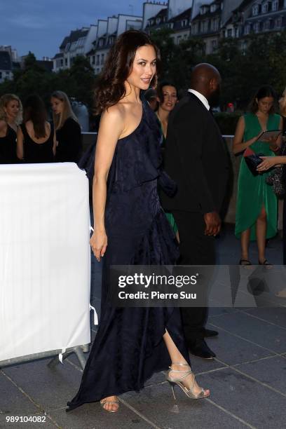 Olga Kurylenko arrives at 'Tresor d'Afrique':unvelling of Chaumet High Jewelery party as part of Haute Couture Paris fashion week on July 1, 2018 in...