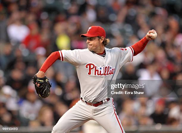 Jamie Moyer of the Philadelphia Phillies pitches against the San Francisco Giants at AT&T Park on April 27, 2010 in San Francisco, California.