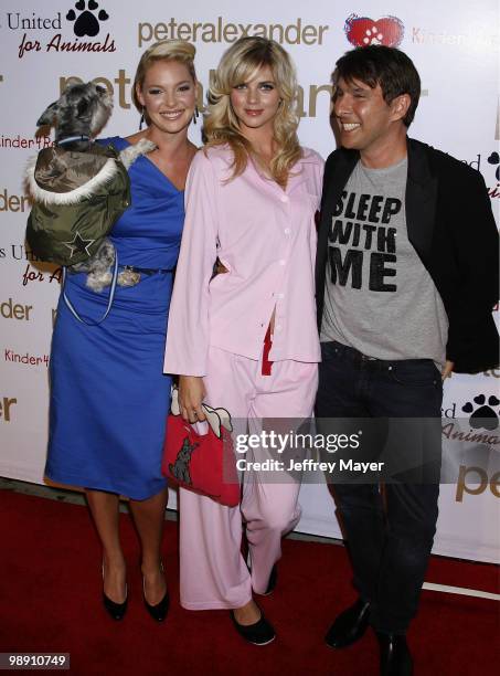 Katherine Heigl, model and Peter Alexander arrive at the Peter Alexander Flagship Boutique Grand Opening And Benefit on October 22, 2008 in Los...