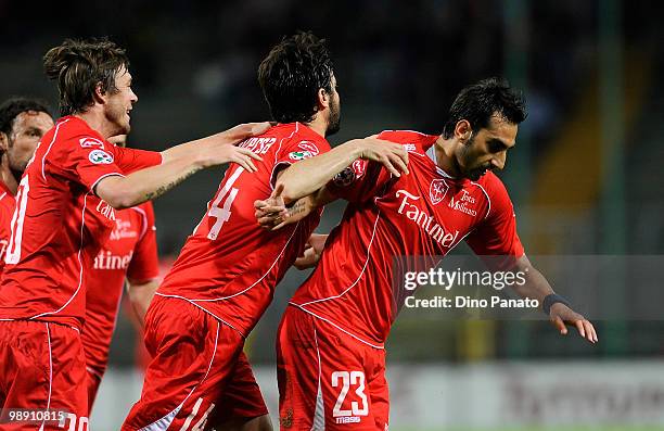 Luigi Andrea Della Rocca of Triestina celebrates after scoring his first goal during the Serie B match between US Triestina Calcio and Reggina Calcio...