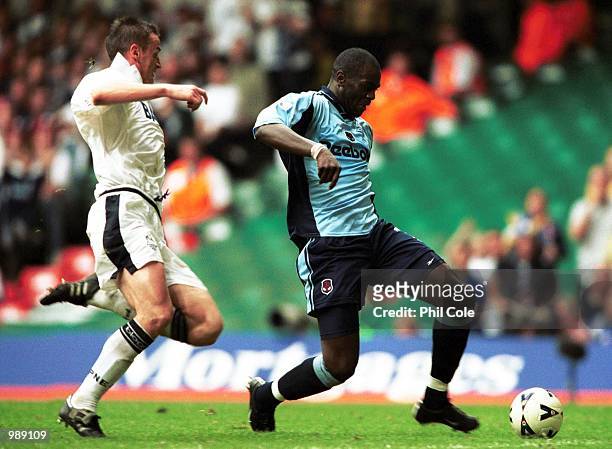 Michael Ricketts of Bolton scores Boltons second goal during the match between Bolton Wanderers and Preston North End in the Nationwide Football...