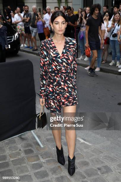 Lily Aldridge attends the Givenchy Haute Couture Fall Winter 2018/2019 show as part of Paris Fashion Week on July 1, 2018 in Paris, France.