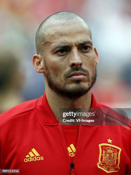 David Silva of Spain during the 2018 FIFA World Cup Russia round of 16 match between Spain and Russia at the Luzhniki Stadium on July 01, 2018 in...