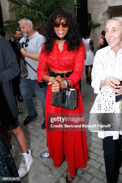 Model Naomi Campbell attends "L'Alchimie secrete d'une collection - The Secret Alchemy of a Collection" Exhibition Preview at Galerie Azzedine Alaia...