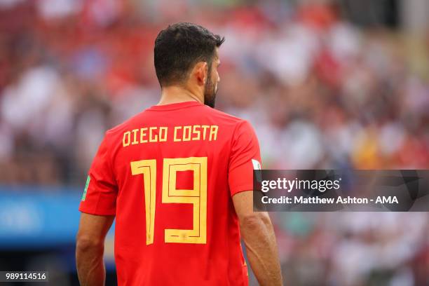 Diego Costa of Spain in action during the 2018 FIFA World Cup Russia Round of 16 match between Spain and Russia at Luzhniki Stadium on July 1, 2018...