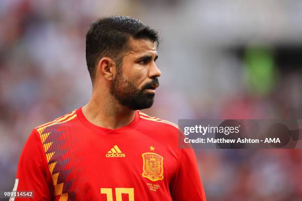 Diego Costa of Spain in action during the 2018 FIFA World Cup Russia Round of 16 match between Spain and Russia at Luzhniki Stadium on July 1, 2018...