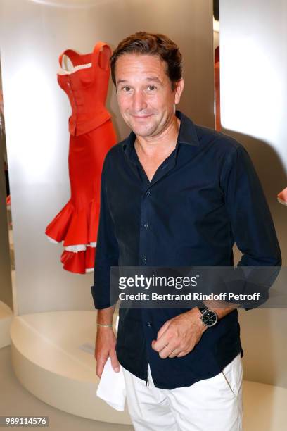 Director of Alaia, Eric Vallat attends "L'Alchimie secrete d'une collection - The Secret Alchemy of a Collection" Exhibition Preview at Galerie...