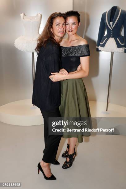 Linda Spierings and her daughter Sophia Thomensen attend "L'Alchimie secrete d'une collection - The Secret Alchemy of a Collection" Exhibition...