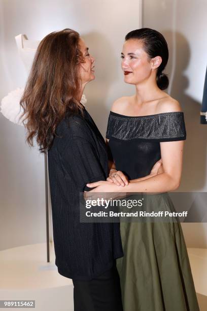 Linda Spierings and her daughter Sophia Thomensen attend "L'Alchimie secrete d'une collection - The Secret Alchemy of a Collection" Exhibition...