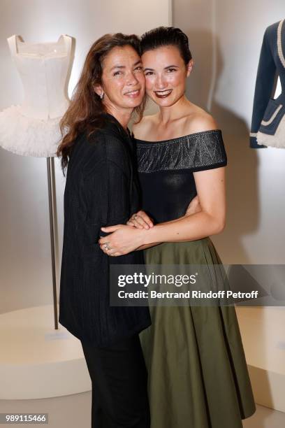 Linda Spierings and her daughter Sophia Thomensen attend "L'Alchimie secrete d'une collection - The Secret Alchemy of a Collection" Exhibition...