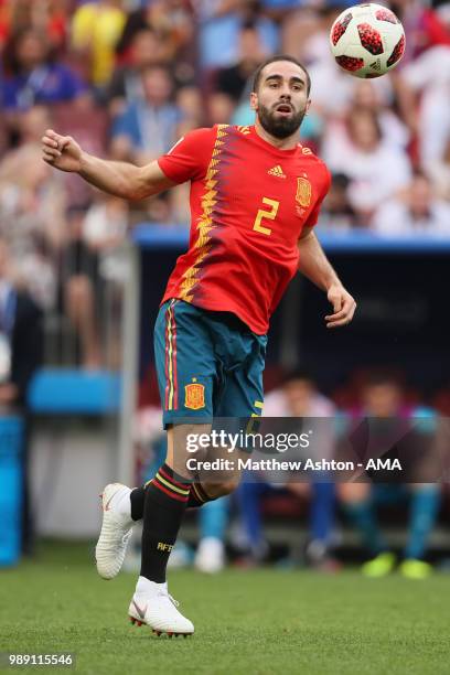 Dani Carvajal of Spain in action during the 2018 FIFA World Cup Russia Round of 16 match between Spain and Russia at Luzhniki Stadium on July 1, 2018...