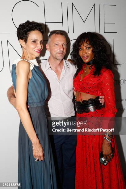 Farida Khelfa, Curator of the Exhibition Olivier Saillard and Naomi Campbell attend "L'Alchimie secrete d'une collection - The Secret Alchemy of a...