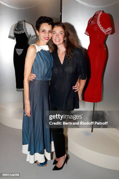 Farida Khelfa and Linda Spierings attend "L'Alchimie secrete d'une collection - The Secret Alchemy of a Collection" Exhibition Preview at Galerie...