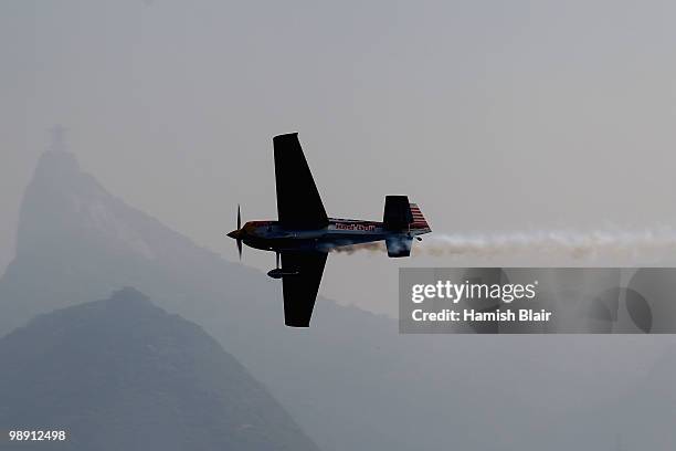 Kirby Chambliss of USA in action during the Red Bull Air Race Training Day on May 7, 2010 in Rio de Janeiro, Brazil.