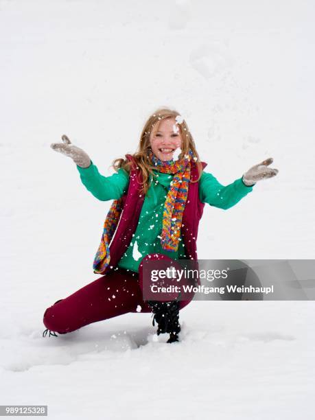 young woman, 20 years, in winter clothes in snow - 18 19 years stock pictures, royalty-free photos & images