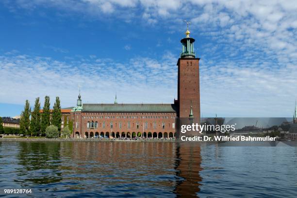 town hall, stadshus, stadshuset, kungsholmen, stockholm, sweden - kungsholmen town hall stockfoto's en -beelden