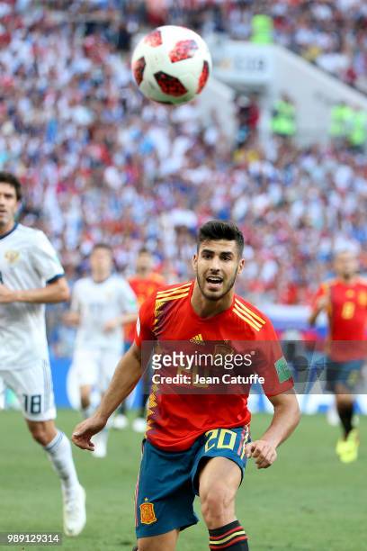 Marco Asensio of Spain during the 2018 FIFA World Cup Russia Round of 16 match between Spain and Russia at Luzhniki Stadium on July 1, 2018 in...