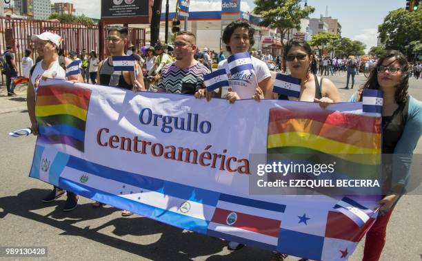 People take part in the Gay Pride Parade in San Jose on July 01, 2018.