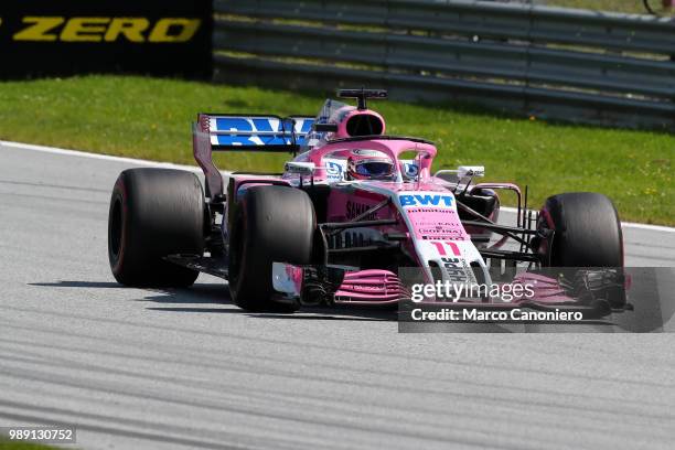 Sergio Perez of Mexico and Sahara Force India F1 Team on track during Formula One Grand Prix of Austria.