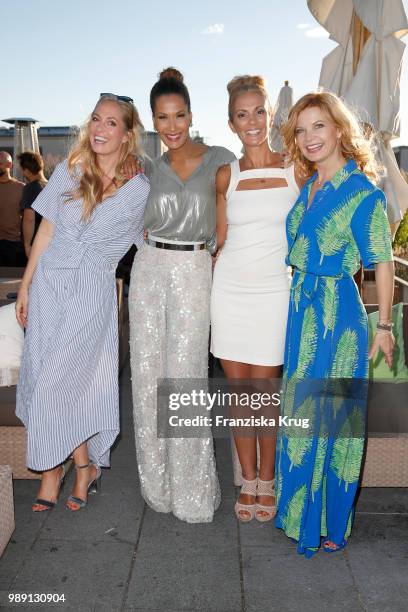 Angela Finger Erben, Marie Amiere, Kerstin Linnartz and Eva Imhof during the Ladies Dinner In Berlin at Hotel De Rome on July 1, 2018 in Berlin,...