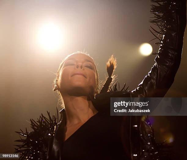 American singer Alicia Keys performs live during a concert at the O2 World on May 7, 2010 in Berlin, Germany. The concert is part of the 2010 tour to...