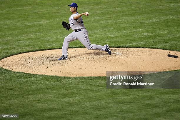 Pitcher Bruce Chen of the Kansas City Royals throws against the Texas Rangers on May 6, 2010 at the Ballpark in Arlington, Texas.