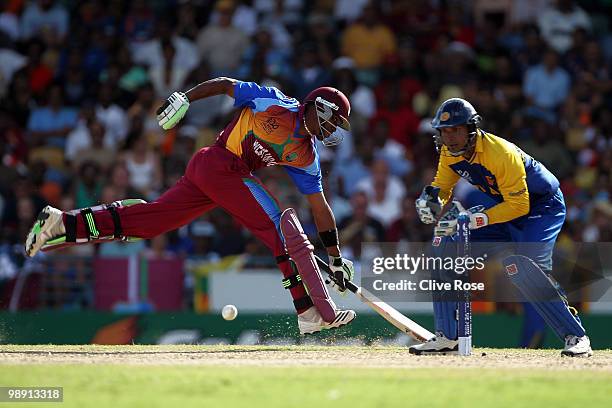 Dwayne Bravo of West Infies runs to make his ground during the ICC World Twenty20 Super Eight match between West Indies and Sri Lanka at the...