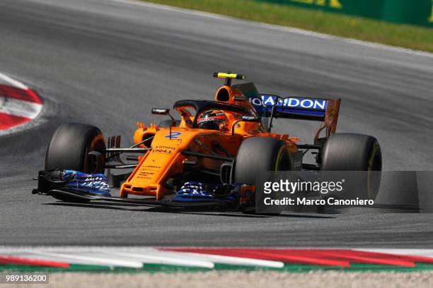 Stoffel Vandoorne of Belgium and McLaren F1 Team on track during Formula One Grand Prix of Austria.