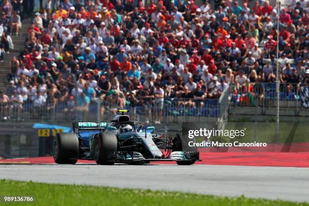 Valtteri Bottas of Finland and Mercedes AMG Petronas F1 Team on track during Formula One Grand Prix of Austria.