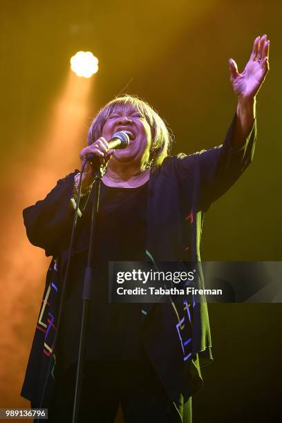 Mavis Staples performs on the Big Top stage on day 3 of Love Supreme Festival on July 1, 2018 in Brighton, England.