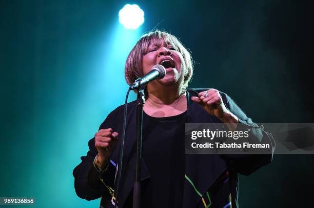 Mavis Staples performs on the Big Top stage on day 3 of Love Supreme Festival on July 1, 2018 in Brighton, England.