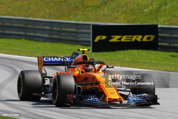 Stoffel Vandoorne of Belgium and McLaren F1 Team on track during Formula One Grand Prix of Austria.