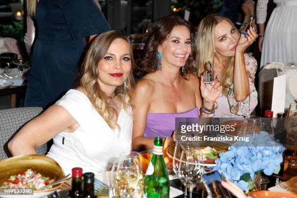 Regina Halmich, Gitta Saxx and Xenia Seeberg during the Ladies Dinner In Berlin at Hotel De Rome on July 1, 2018 in Berlin, Germany.