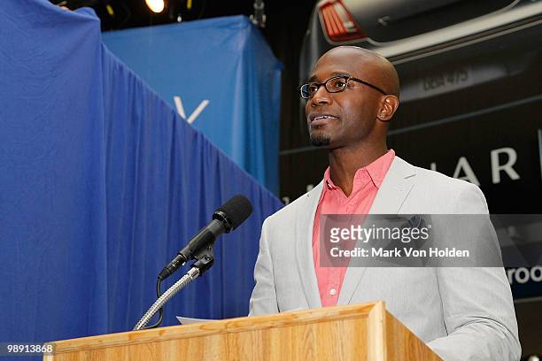 Actor and avid train rider Taye Diggs kicks-off National Train Day festivities at NYC's Penn Station unveiling a large "trainscape" designed by...