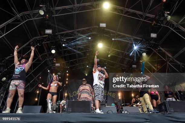 George Clinton & Parliament Funkadelic perform on the Main Stage on Day 3 of Love Supreme Festval on July 1, 2018 in Brighton, England.