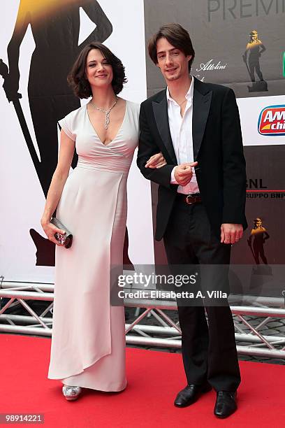 Asia Argento and Michele Civetta attend 'David Di Donatello' Italian Movie Awards on May 7, 2010 in Rome, Italy.