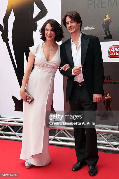 Asia Argento and Michele Civetta attend 'David Di Donatello' Italian Movie Awards on May 7, 2010 in Rome, Italy.