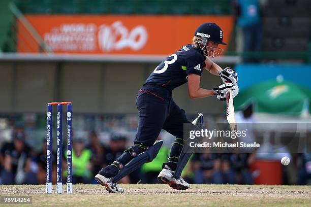 Charlotte Edwards of England during the ICC T20 Women's World Cup Group A match between West Indies and England at Warner Park on May 7, 2010 in St...