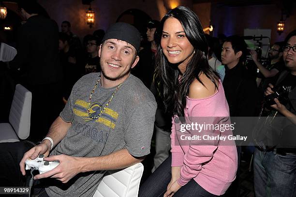 Robert Kaufman and actress Olivia Munn attends the "Lost Planet 2" Lounge at The Roosevelt Hotel on May 6, 2010 in Hollywood, California.