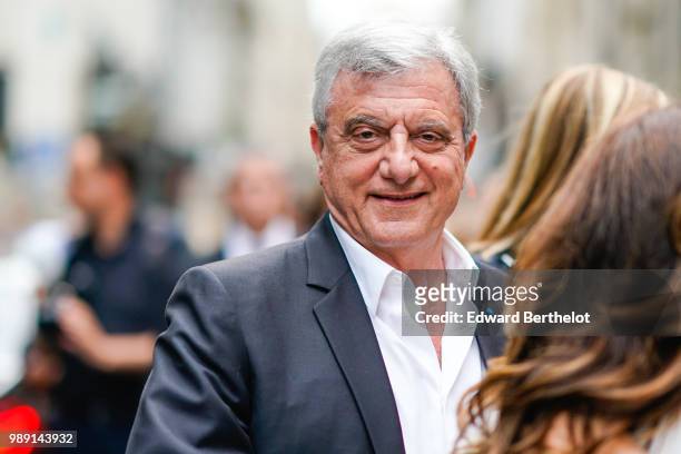 Sidney Toledano is seen, outside Givenchy, during Paris Fashion Week Haute Couture Fall Winter 2018/2019, on July 1, 2018 in Paris, France.