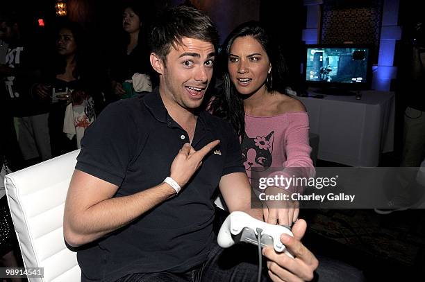 Actors Jonathan Bennett and Olivia Munn attend the "Lost Planet 2" Lounge at The Roosevelt Hotel on May 6, 2010 in Hollywood, California.