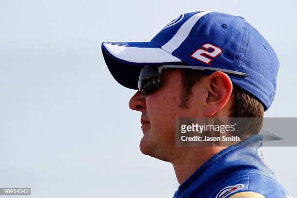 Kurt Busch, driver of the Miller Lite Dodge, looks on during qualifying for the NASCAR Sprint Cup Series SHOWTIME Southern 500 at Darlington Raceway...