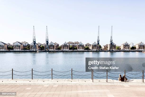 royal victoria dock on the river thames, london, england, united kingdom - victoria dock stock pictures, royalty-free photos & images