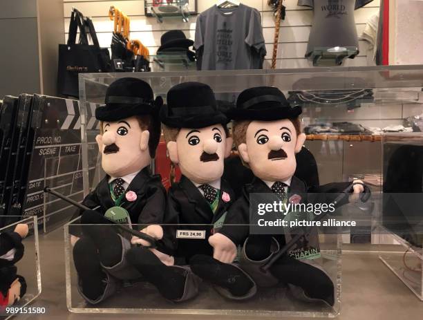 Picture of three Charlie Chaplin puppets taken in the "Chaplin's World" museum in Charlie Chaplin's erstwhile house in Corsier, Switzerland, 05...