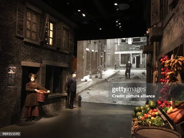 Picture of a scene showing the streets of London from the studio in the "Chaplin's World" museum in Charlie Chaplin's erstwhile house in Corsier,...