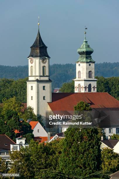 notre-dame cathedral, the protestant church of st. stephen on the island of lindau, swabia, bavaria, germany - the minster building photos et images de collection