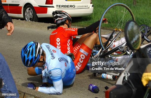 Amstel Gold Race 2004Zberg Beat , Crash Val Chute, Illustration Illustratie, Balducci Gabriele Uci, World Cup Coupe Du Monde Wereldbeker