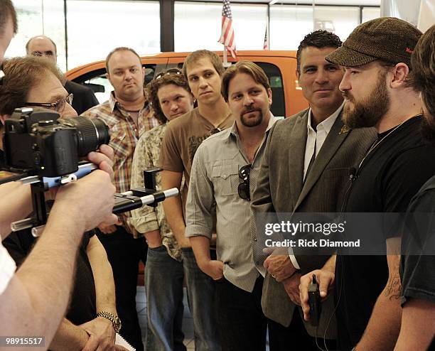 Press Interviews Zac Brown Band and CEO of Ram Trucks Fred Diazat the Ram Truck Brand Launch "Letters For Lyrics" at Ed Voyles Chrysler Jeep Dodge on...