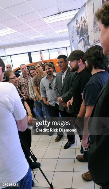 Press Interviews Zac Brown Band and CEO of Ram Trucks Fred Diazat the Ram Truck Brand Launch "Letters For Lyrics" at Ed Voyles Chrysler Jeep Dodge on...