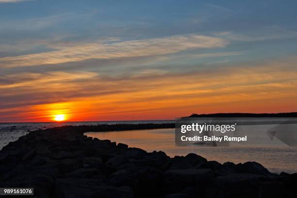 sunset on the harbour - rempel stock pictures, royalty-free photos & images